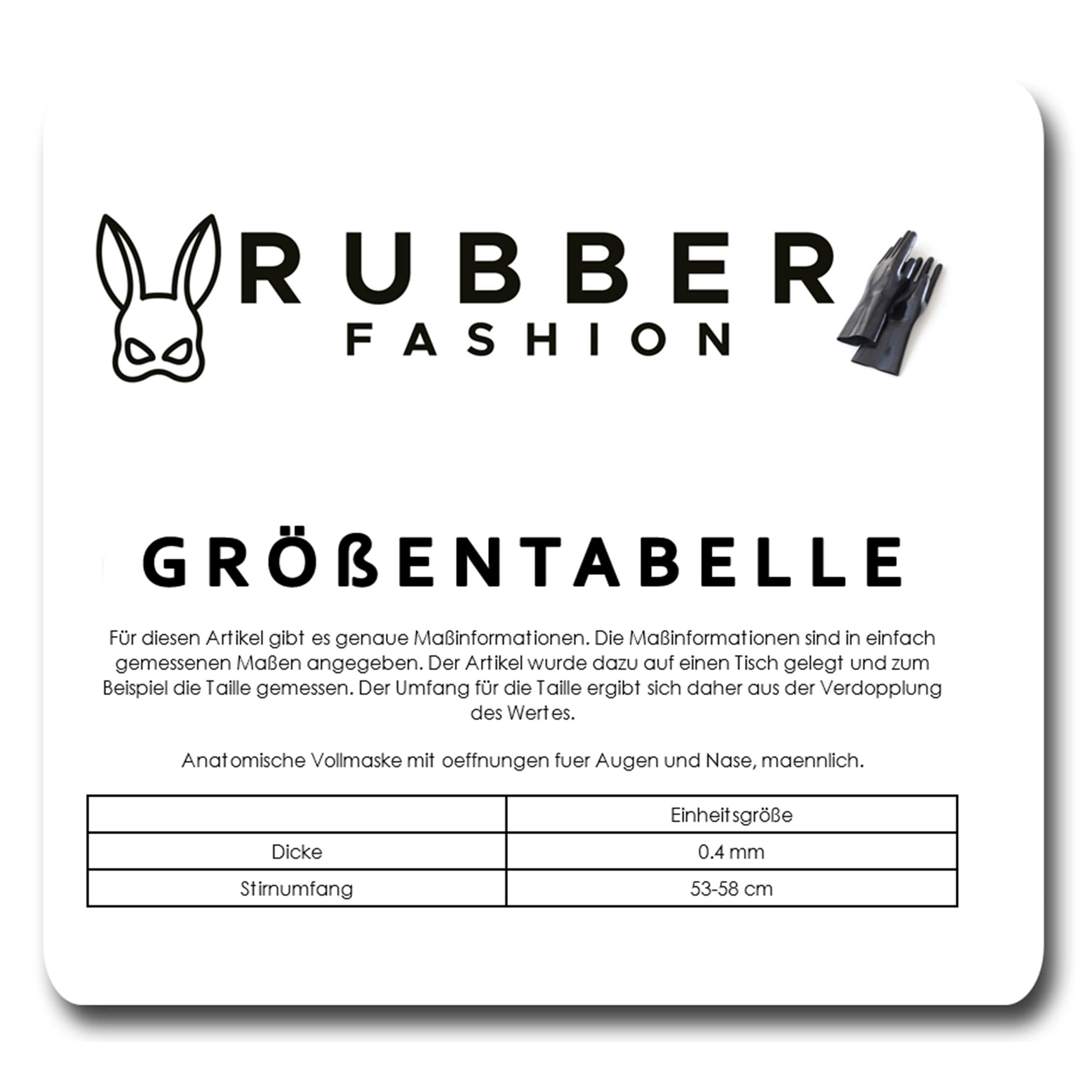 Rubberfashion Masque latex lèvres homme - Masque latex anatomique - bouche et yeux ouverts pour hommes