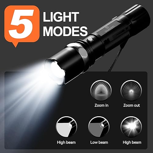 Miniatura 5 de Paquete de 4 varitas de tráfico, linterna LED de tráfico de 11 pulgadas con 5 modos intermitentes, bastón de control de seguridad de tráfico