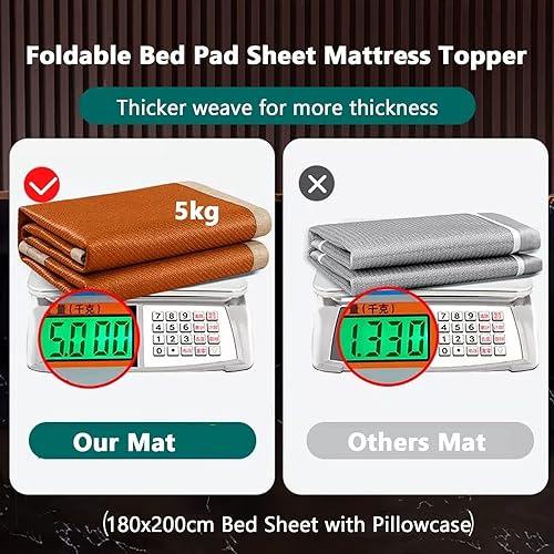 Miniatura 6 de Alfombrilla de dormir de ratán de verano, almohadilla de cama natural de artemisa, cubrecolchón refrescante, colchoneta transpirable para aire