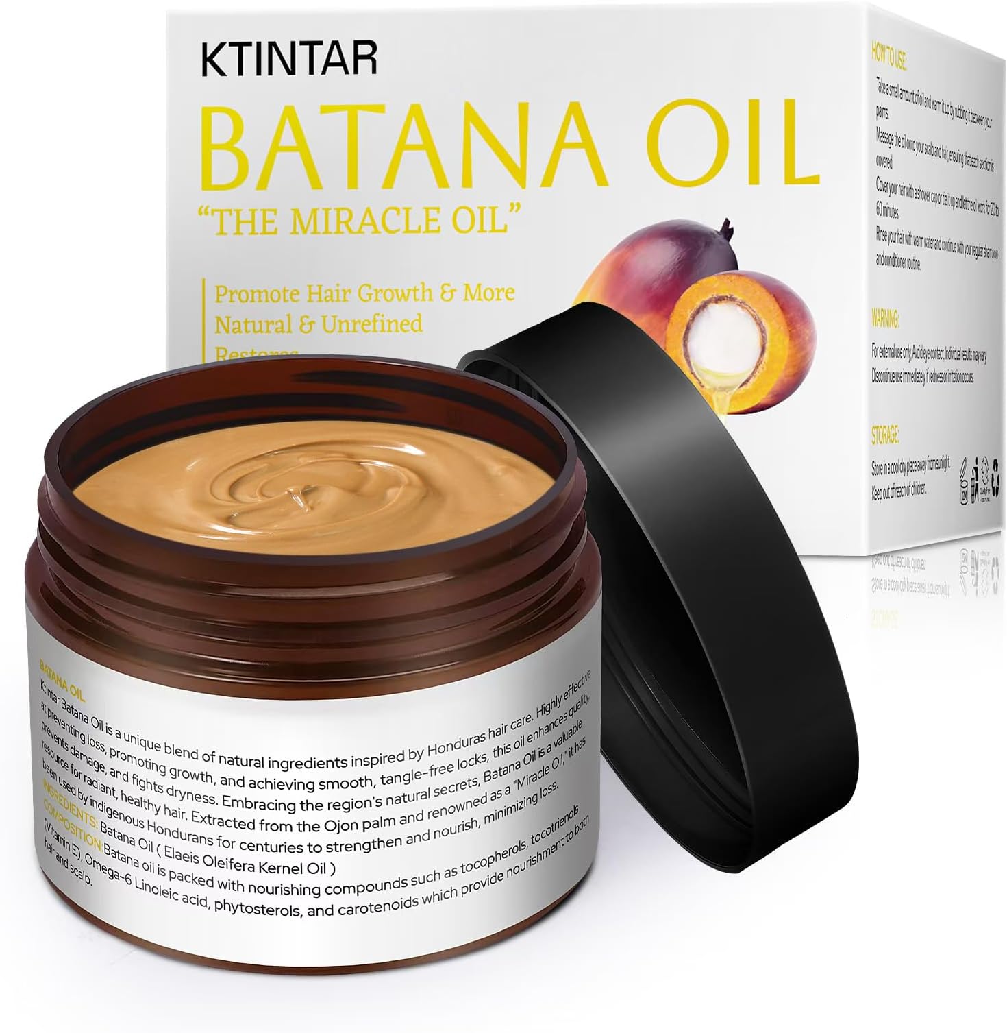 100% Natural Raw Batana Oil for Hair Growth Enhances Thickness 4.23 Fl Oz (Pack of 1)