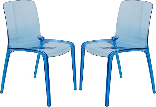 LeisureMod Adler Mid-Century - Silla de comedor moderna (2 unidades), color negro