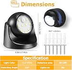 Motion Sensor Outdoor Lights - Outdoor Motion Sensor Light Battery Operated Wireless Spotlight Motion Detector Security Light Auto On Off for Sheltered Porch Stair Hallway Garage Wall Shed (2 Pack)