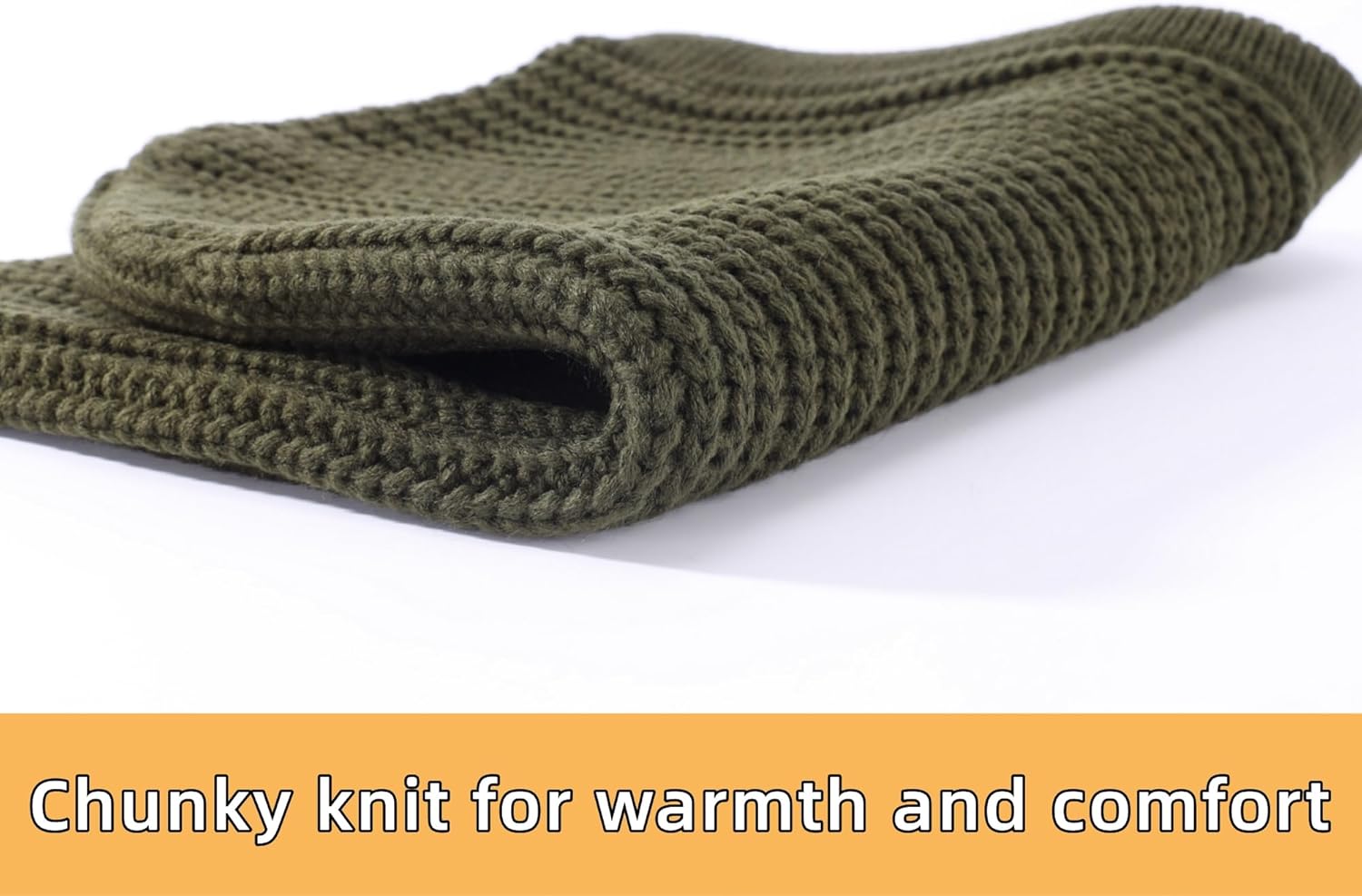 Connectyle Knit Hooded Scarf Hat Pullover Balaclava Beanie Skull Cap with Drawstring Neck Gaiter Hood Winter Hats for Women - Image 6