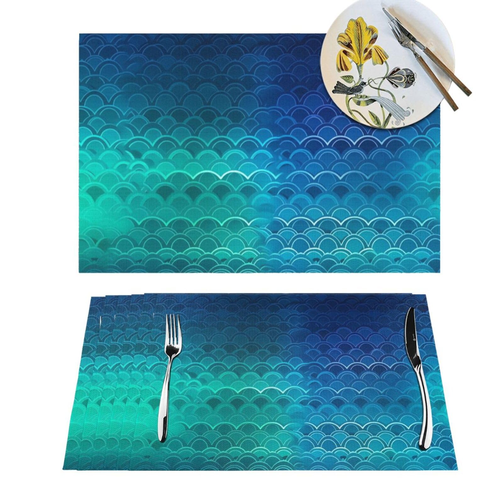 Set de table sirène résistant chaleur lavable cuisine tapis table tissé x6