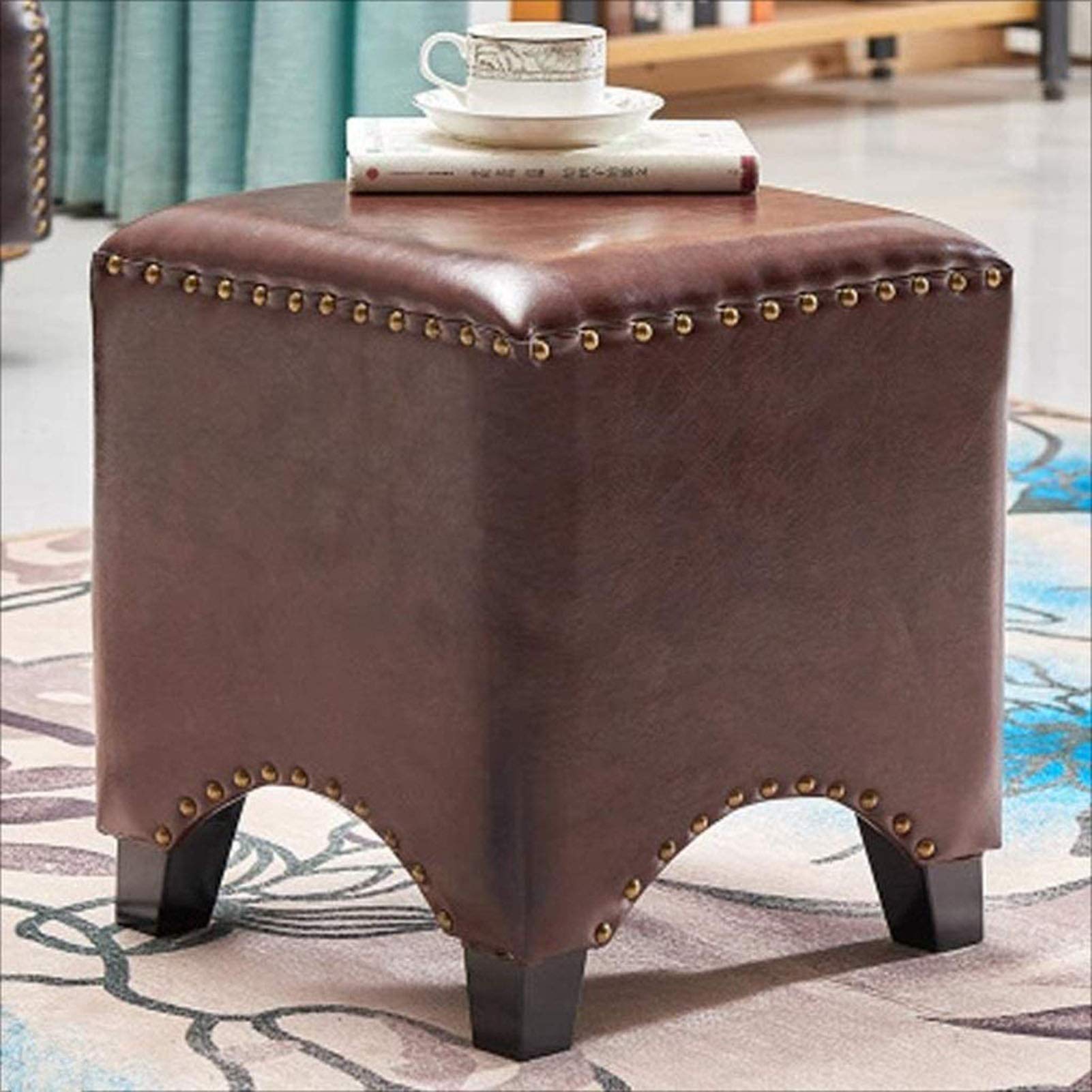 Repose-Pieds Ottoman en Cuir PU de Qualité Supérieure | Finition Élégante