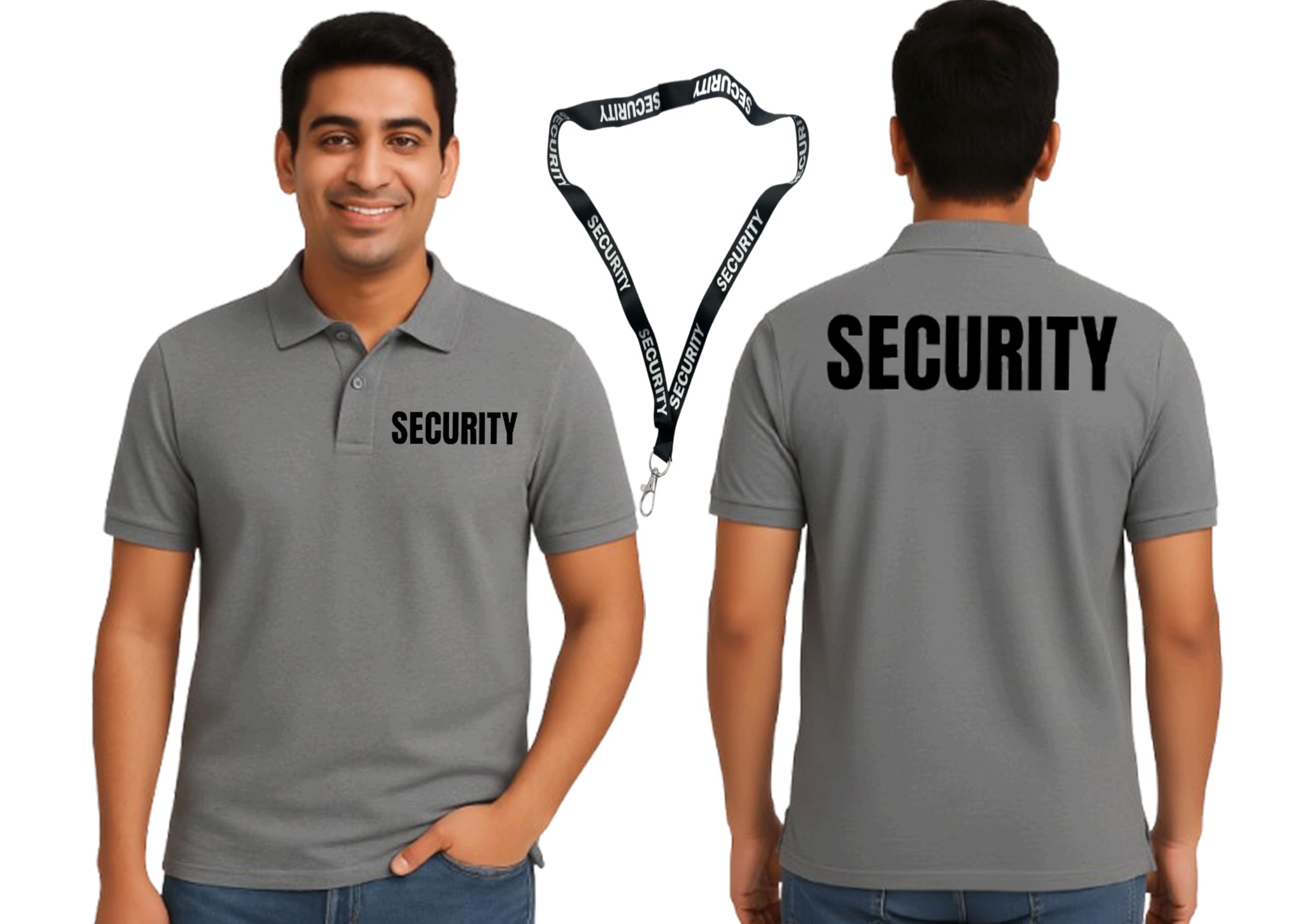printholic Security Both with Lanyard Polo Collar Half Sleeve T Shirt for Men and Women Unisex Cotton Blend Workwear Uniform Polo for Gate Keeper Staff Event and Club Use-picture-52