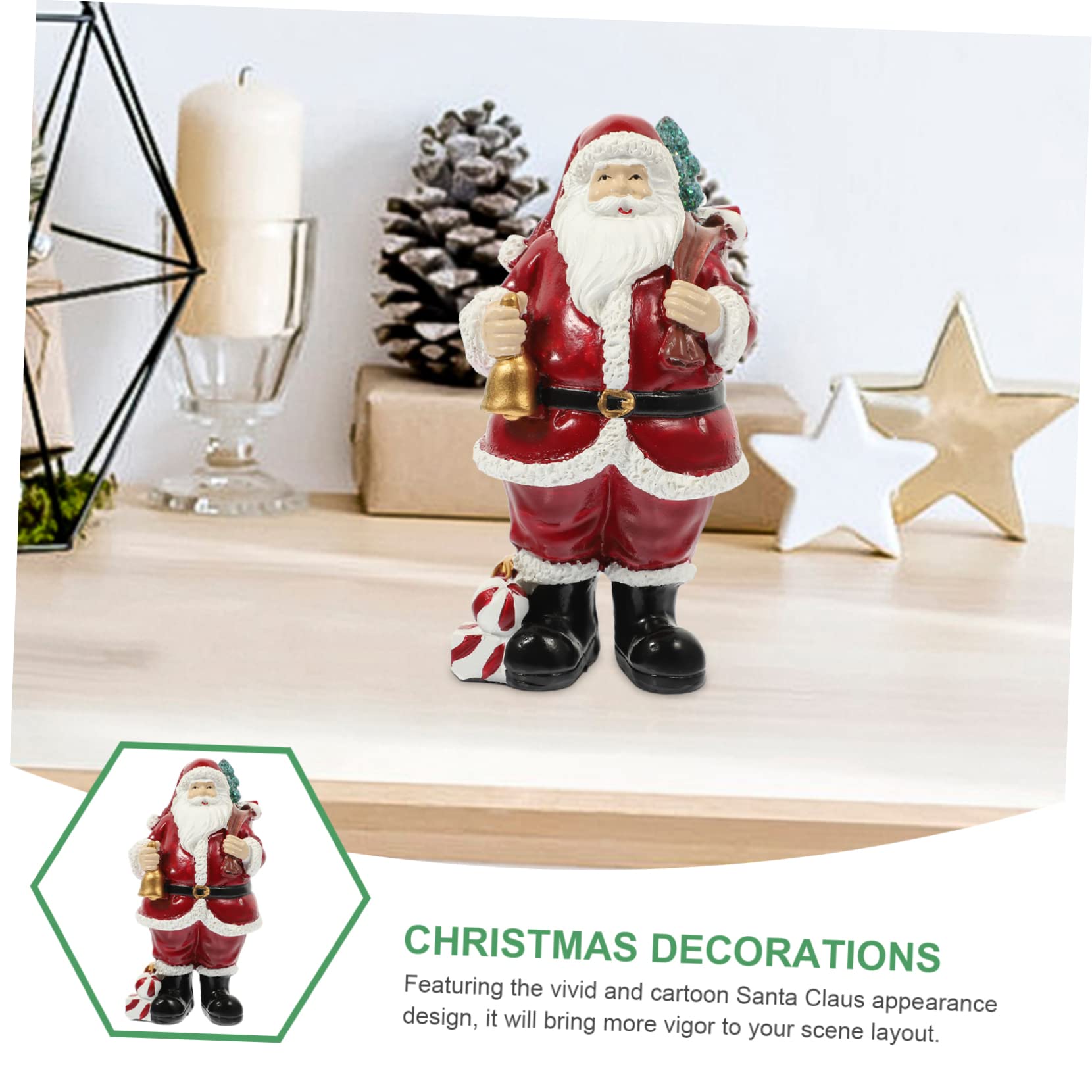 PRETYZOOM 4 Pz Ornamenti Di Babbo Natale Figurina Di Babbo Natale Decorazione Di Figura Dell'albero Di Natale Statuina Di Desktop Di Natale Ornamenti Festivi Resina