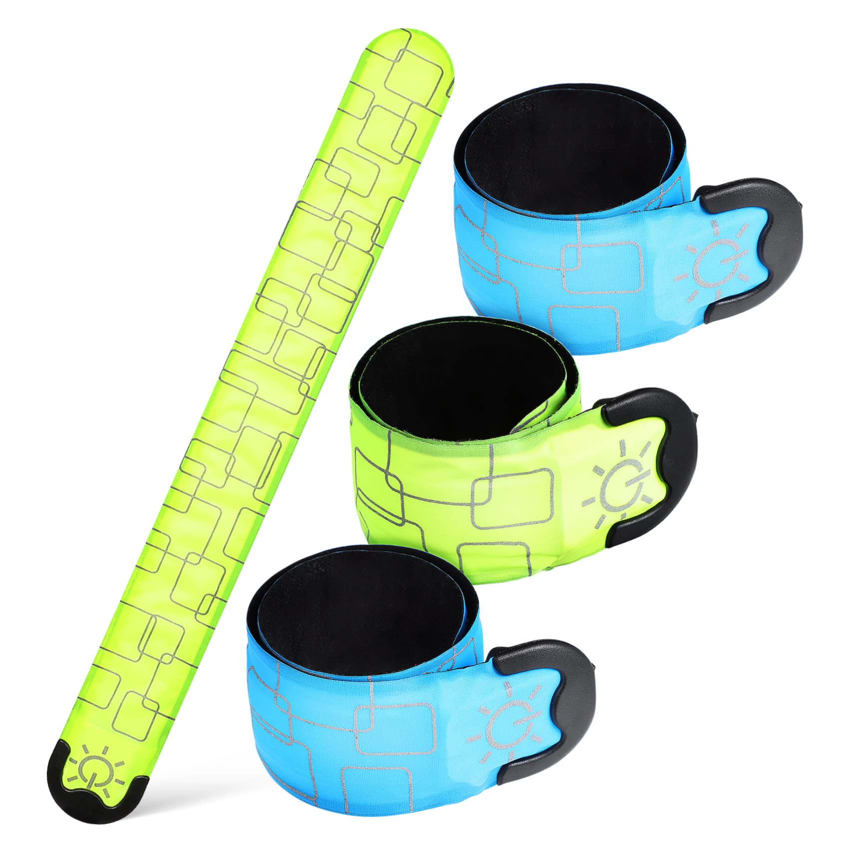 TOYANDONA 4 Piezas LED Recargable Slap Brazaletes de Alta Visibilidad para Correr y Jogging