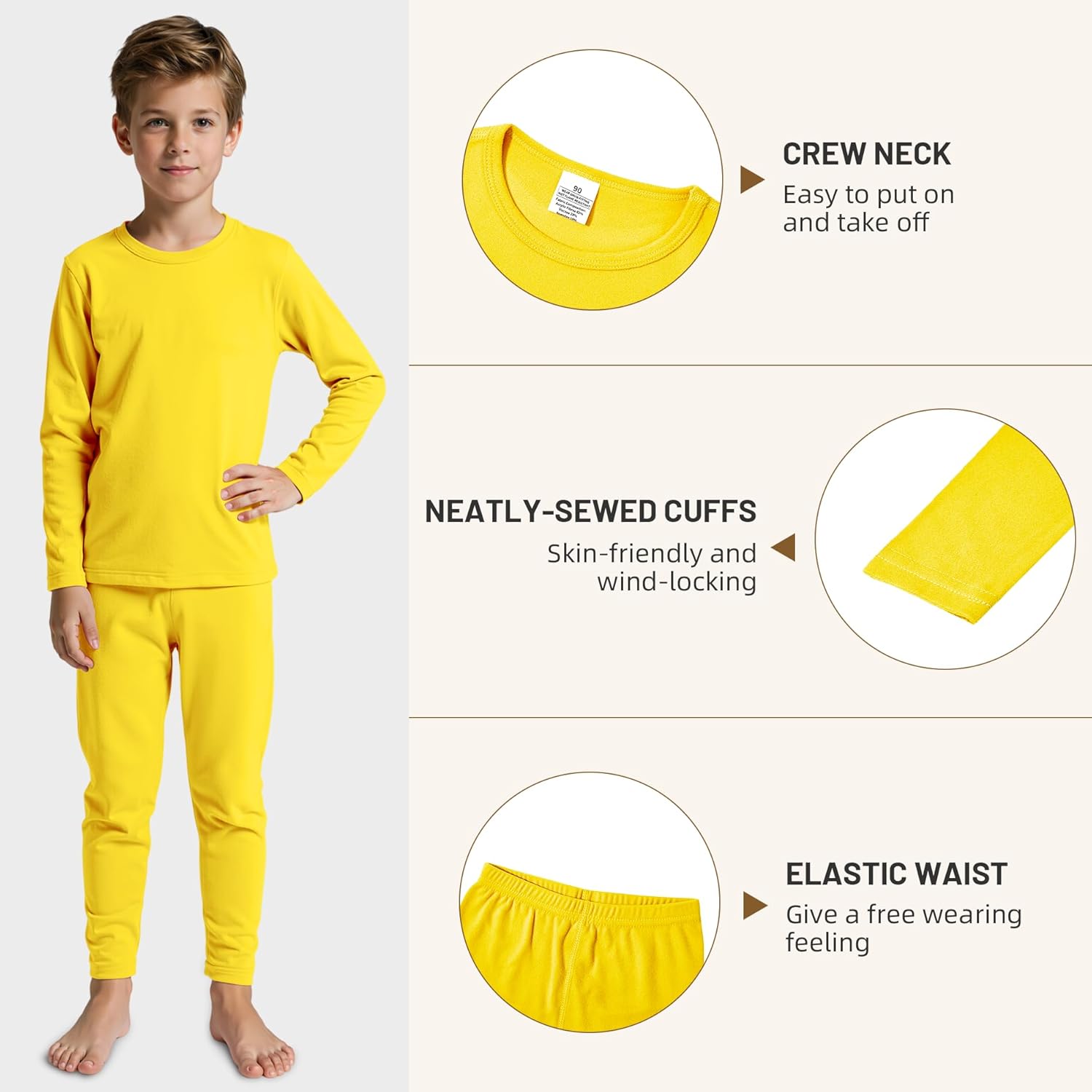American Trends Boys Thermal Underwear Set Toddler Long Johns Set Fleece Lined Base Layer Winter Thermals Sets for Kids - Image 2