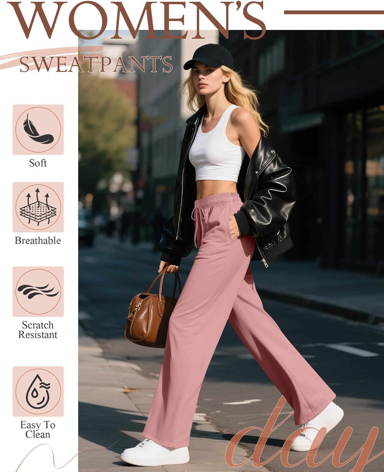 Neer 3 Pack Women's Drawstring Pants Casual Wide Leg Lounge Yoga Sweatpants Loose Comfy Palazzo with Pockets - Image 7