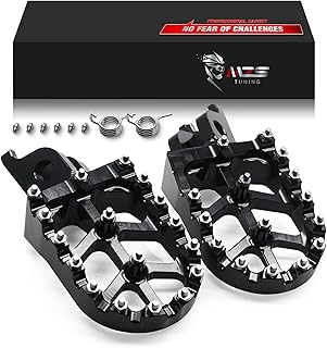 MZS Dirt Bike Foot Pegs, Motocross Wide Footpeg Black Compatible with KX250 KX450 KX250F KX450F KX250X KX450X CR125 CR250 CRF150R CRF250R CRF250 RALLY CRF250X CRF450R CRF450X CRF450L CRF250L CRF1000L