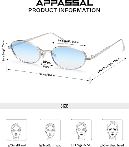 Miniatura 4 de Gafas de sol ovaladas retro para mujer, tonos clásicos de moda Y2k Sunnies AP3747