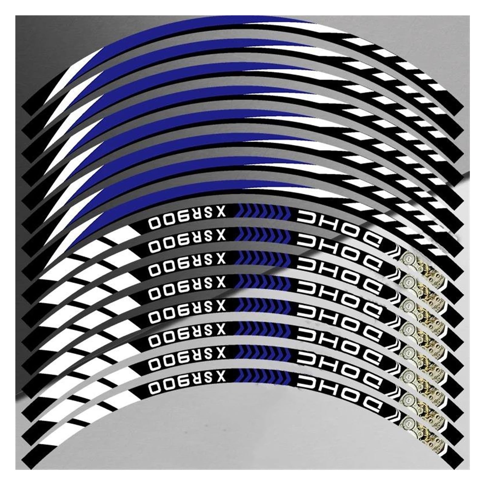 Decorate 17inch Motorcycle Wheel Sticker Rim Reflective Waterproof Decals Accessories for Yamaha XSR 900 XSR900(Style 2)