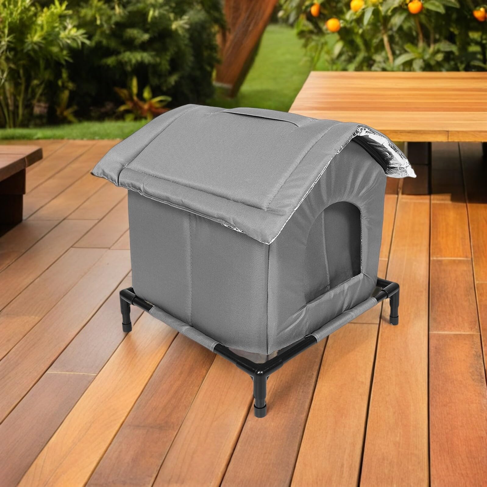 Abaodam Katzenhaus Outdoor Klein mit Isolierung und Geschlossenem Katzenzelt Wetterfester Unterschlupf für Streunerkatzen im Winter