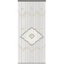 Handcrafted Chocolate Brown Wooden Beaded Door Curtain, 31 Strands 90x208cm, Bohemian Room Divider for Doors, Windows & Walls