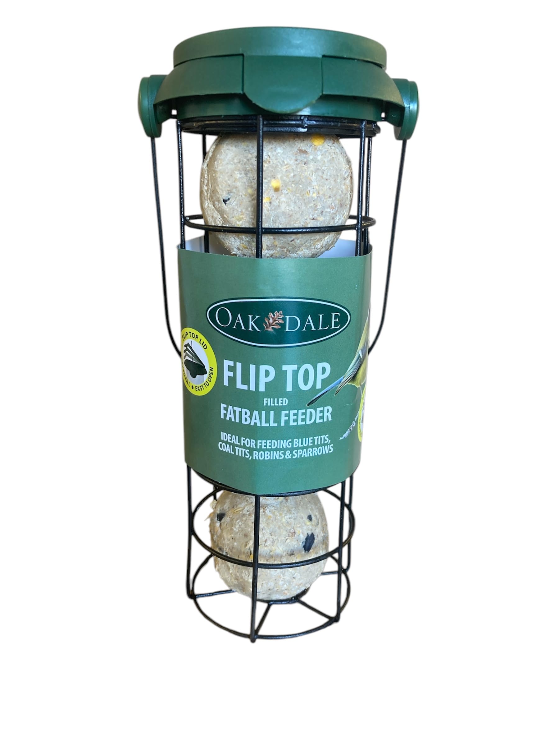 Oakdale Flip Top Premium Filled Fatball Garden Wildbird Birdfeeder, Multicolor