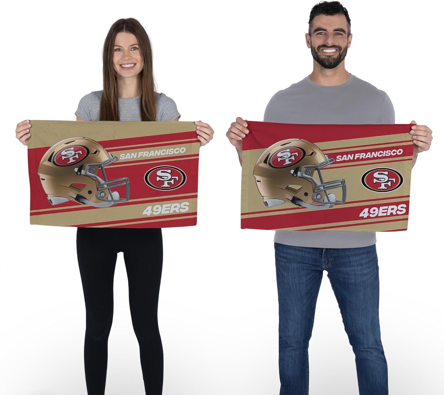 Northwest NFL San Francisco 49ers 2-Pack Fan Towel Set, 16" x 25" Each, Swipe, Team Colors - Image 2