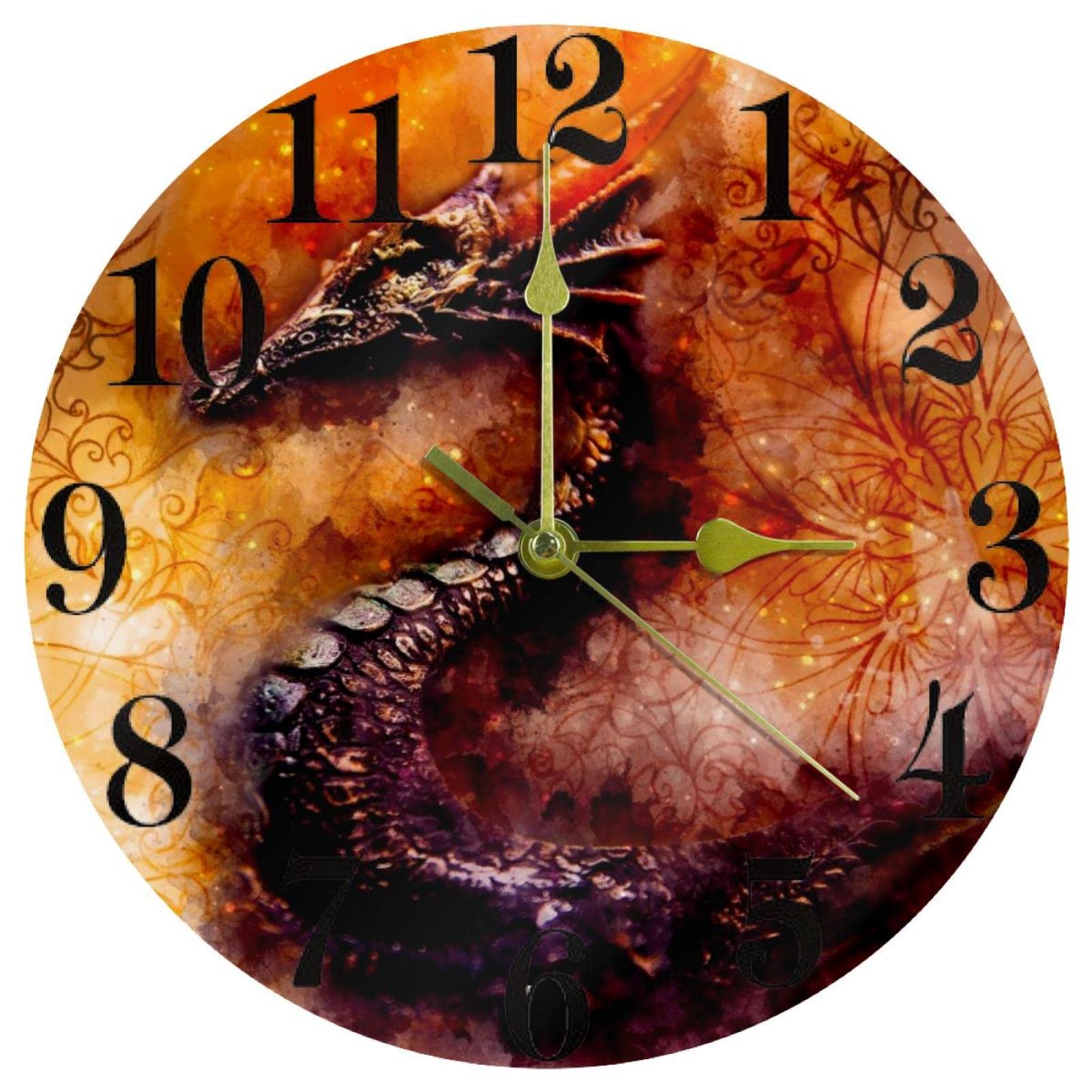 Horloge murale Dragon silencieuse pour supprimer le tic-tac dans la chambre