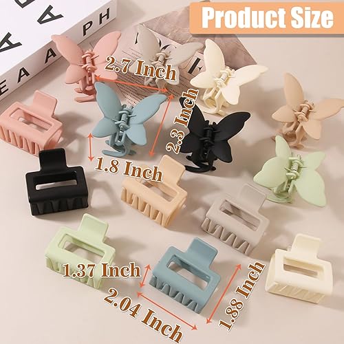 Miniatura 2 de 14 pinzas de mariposa para el cabello y pinzas rectangulares de 2.7 pulgadas, pinzas de mariposa medianas para cabello grueso y fino,