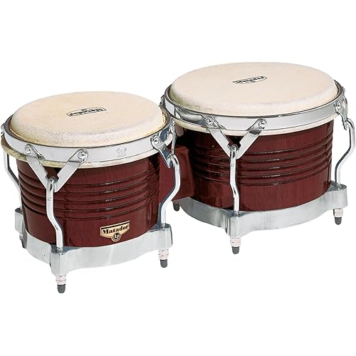 Latin Percussion M201-ABW LP Matador Wood Bongos - Almond Brown/Chrome 8.625-inch