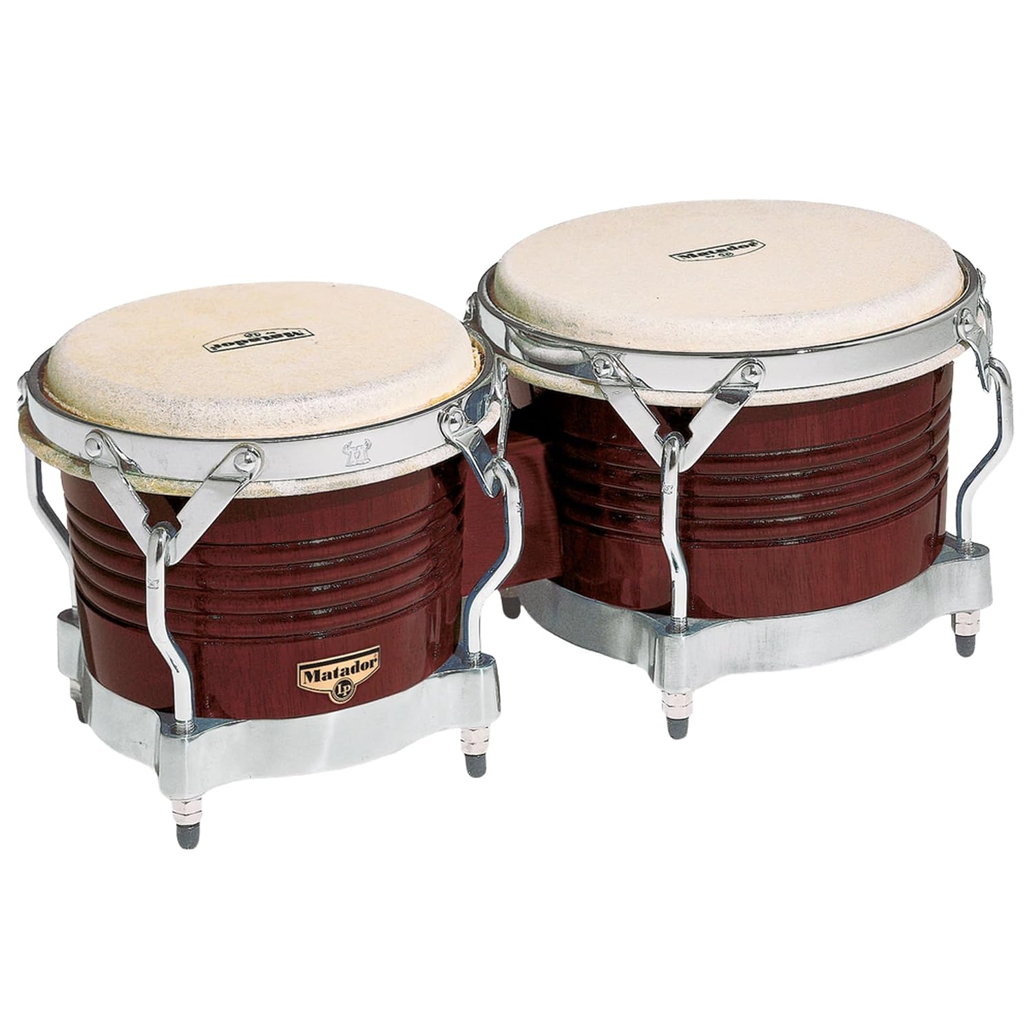 LP M201-ABW Matador Wood Bongos, Almond Brown/Chrome