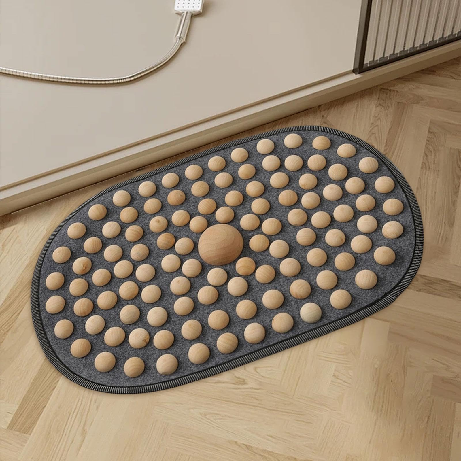 Oshhni Tappetino per agopressione in legno per piedi, cuscinetto per agopressione per piedi, strumento per massaggio rilassante, massaggio ai piedi per, Style a