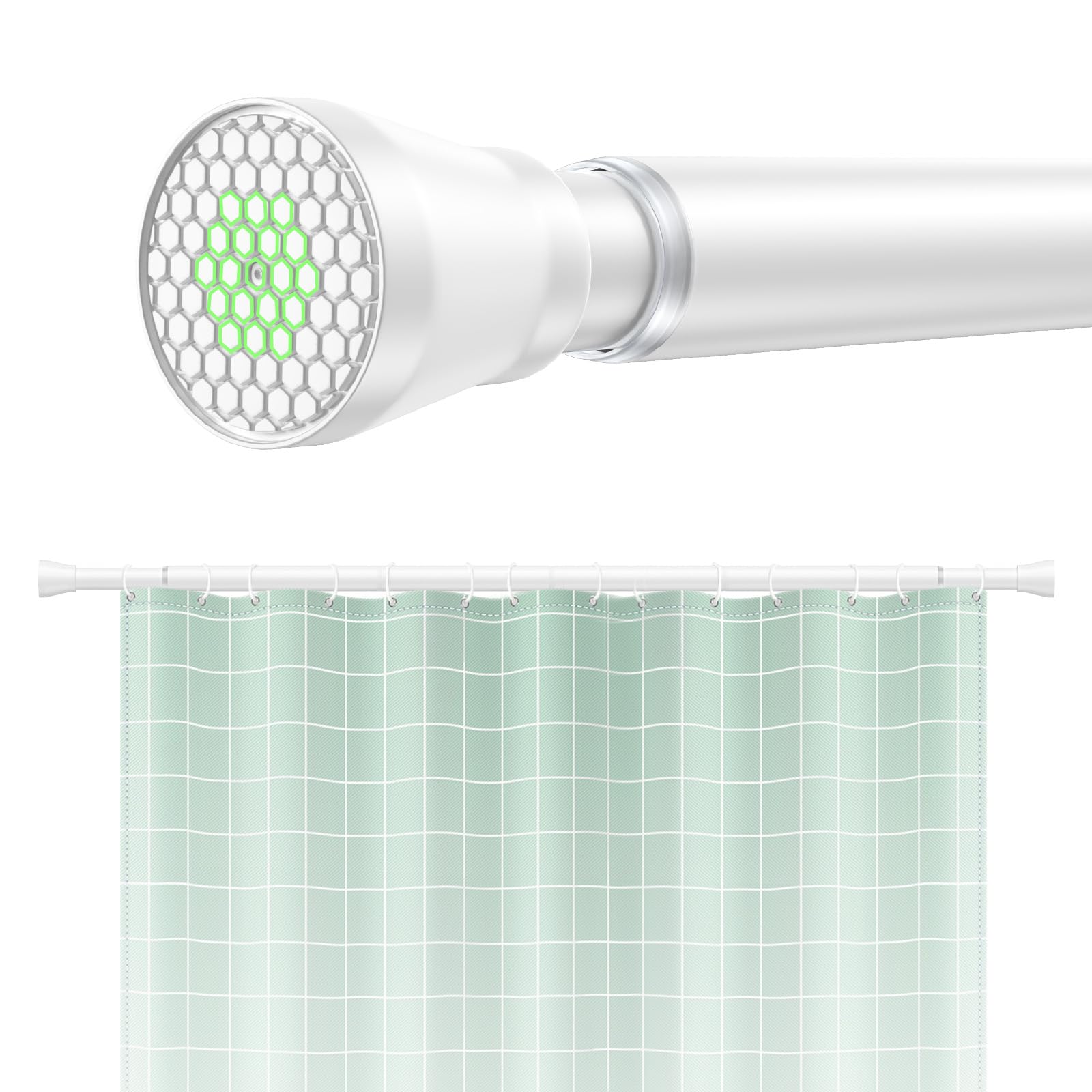 Shower Curtain Rod 45 to 77 Inches White Shower Rod