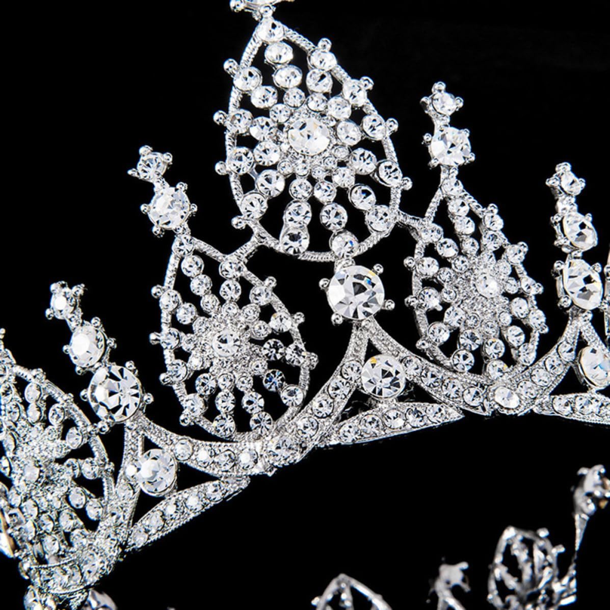 Elegant Baroque Style Wedding Tiara Crown for Women round Rhinestone and Alloy Design, Glittering Jewelries Decoration, for Banquet and Parties