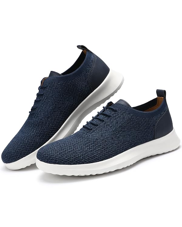 VILOCY Men's Fashion Dress Sneakers Casual Walking Shoes Business Oxfords Comfortable Breathable Lightweight Tennis Zapatos para Hombre,Mix Blue US10.5 EU43 by VILOCY - Used condition - Image 4
