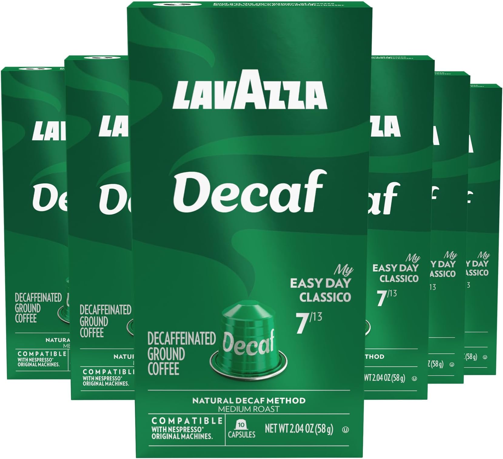 Lavazza Espresso Maestro Decaf (DEK) Aluminum Capsules Compatible with Nespresso* Original Machines, Medium Espresso Roast, Arabica and Robusta Blend (60 Capsules)