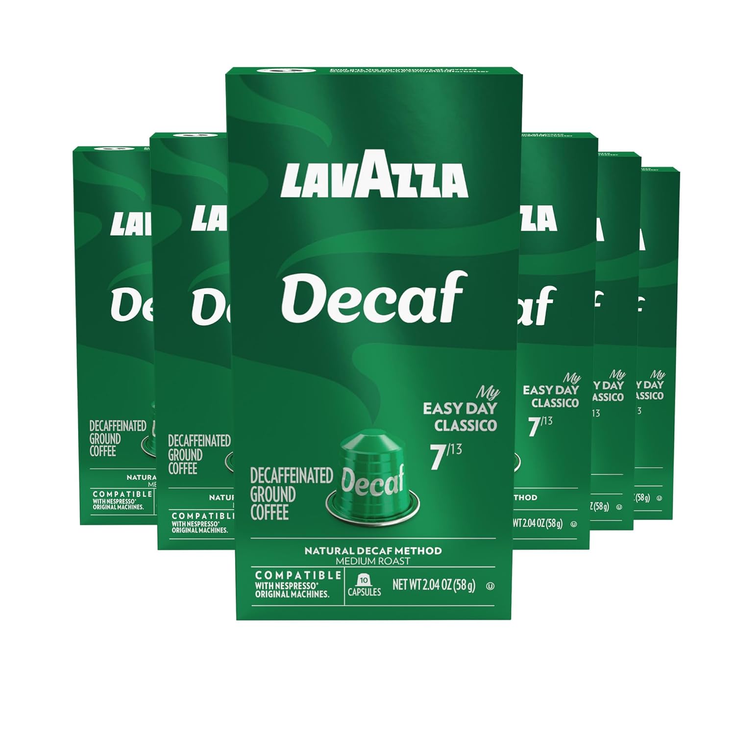 Lavazza Espresso Maestro Decaf (DEK) Aluminum Capsules Compatible with Nespresso* Original Machines, Medium Espresso Roast, Arabica and Robusta Blend (60 Capsules) – Packaging May Vary