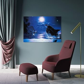 絵画 星たちに囲まれて F6 41×31.8 原画 青嶺円照』○SM油彩額付タテ36.3cm銀シルバー満月富士山