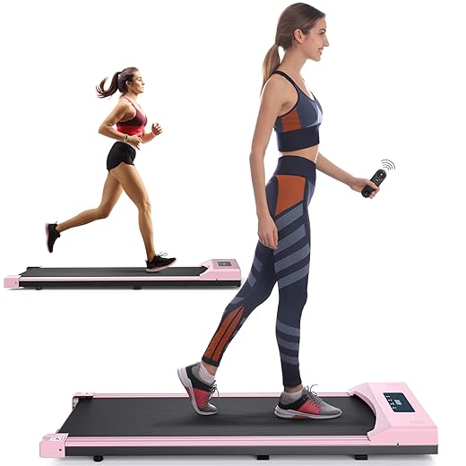 Walking Pad Treadmill, 2.5HP Under Desk Treadmill Portable, Desk Treadmill for Office Under Desk, Walking Treadmill Electric Quiet for Home/Apartment/Flat with Remote Control and LED Dispaly