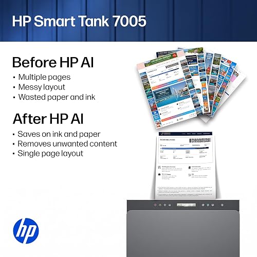 HP Smart Tank Plus 7005 AiO, Stampante Serbatoio Ricaricabile Multifunzione a Colori, Fino a 12.000 Pagine nero e 8000 colore, Wi-Fi, Fronte e Retro Automatica, Bianca - 8