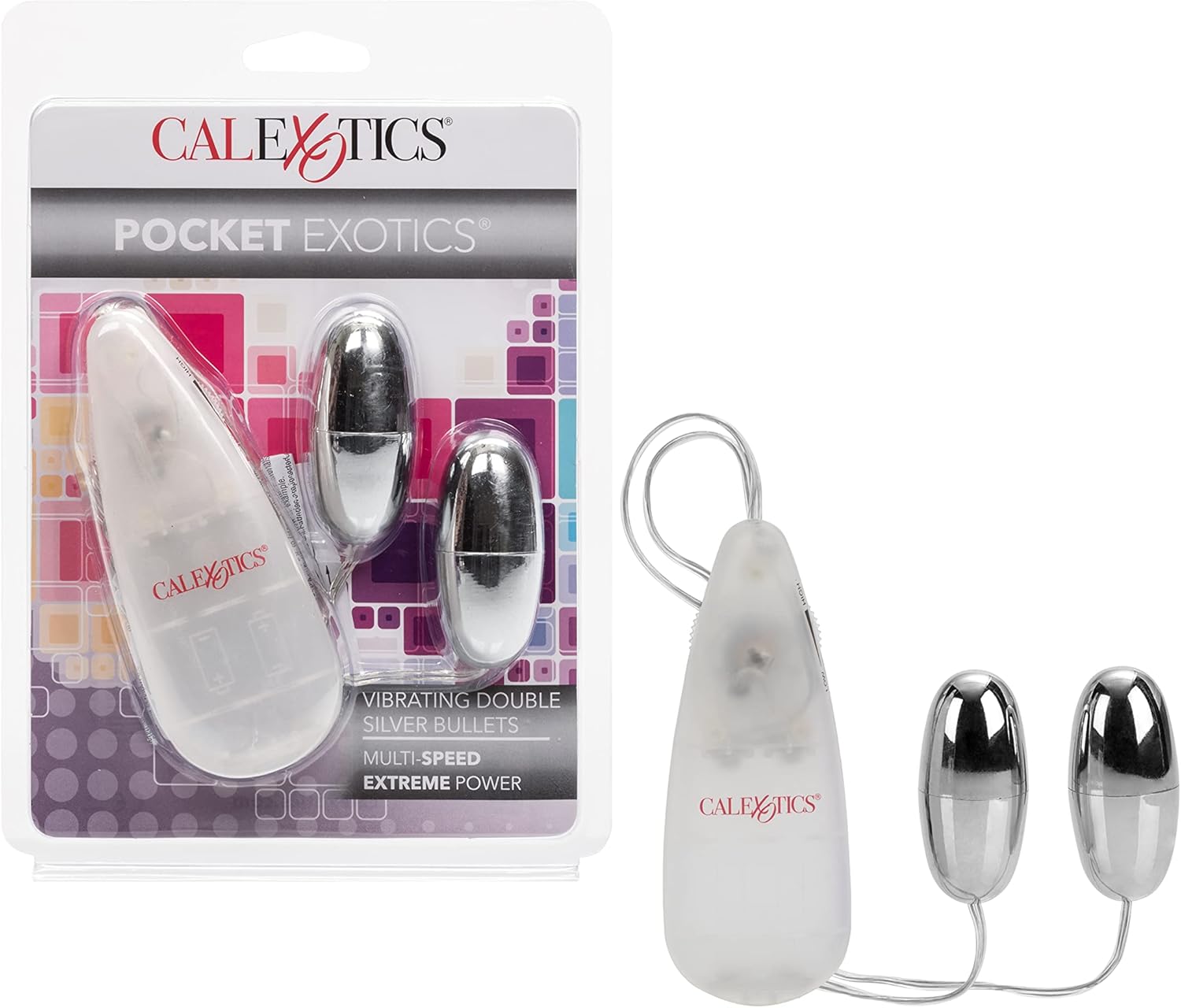 CalExotics Pocket Exotics Vibrating Double Silver Bullets