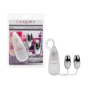 CalExotics Pocket Exotics Wired Remote Double Bullet Vibrator - Sex Toys for Couples - Adult Vibe Eggs Massager