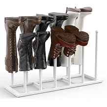 HzTinT Boot Rack for Tall Boots, 19.5" Boot Organizer Holds 6 Pairs, White