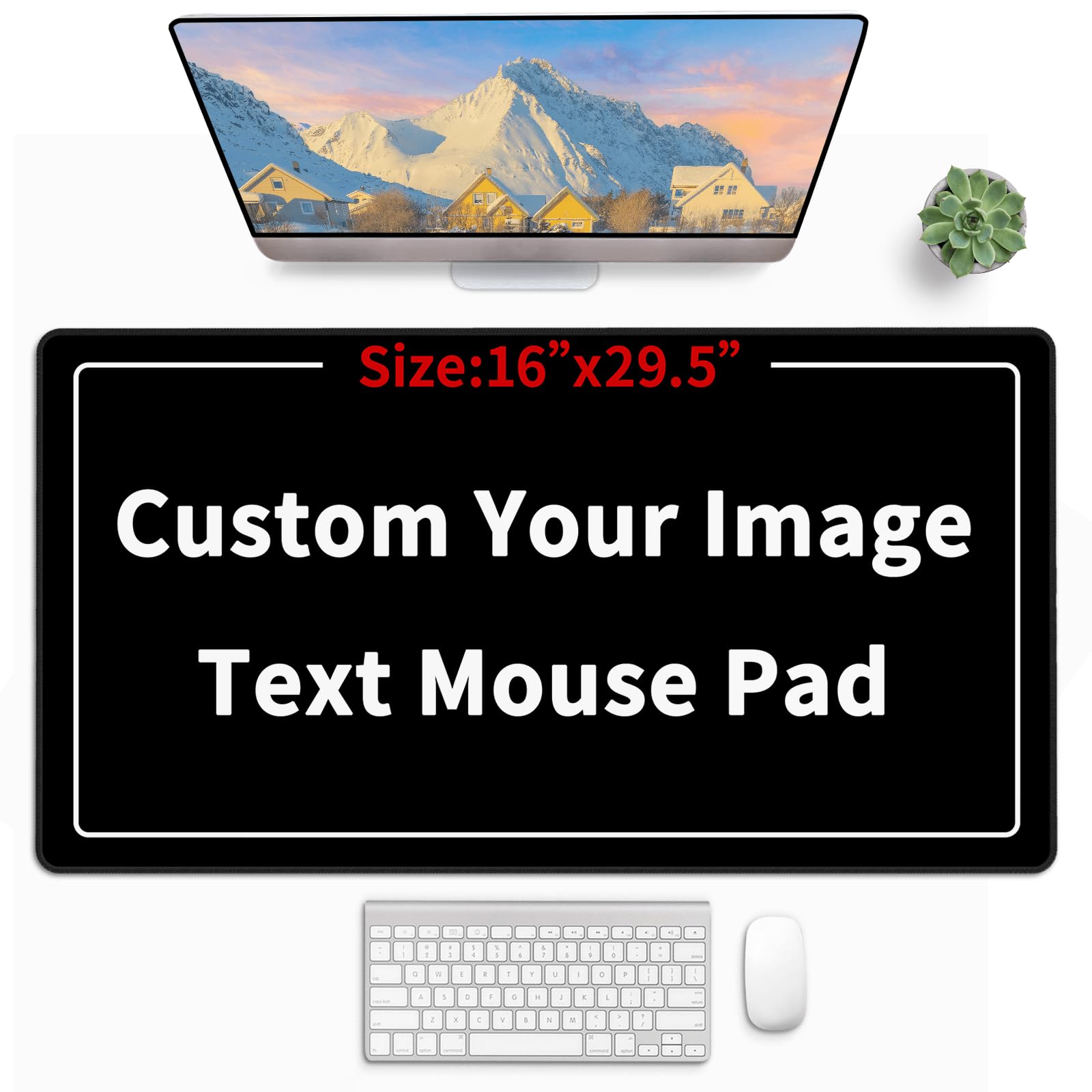 Personalized Mouse Pad with Picture Logo Text, Large Custom Mousepad with Photo, Gift for Him Boyfriend Husband Dad on Birthday Anniversary Christmas