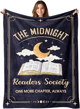 Book Lovers Gifts - Gifts for Readers - The Midnight Readers Blanket - Reading Gift for Women - Bookish Bookworm Book Club Library Reader Gift - Reading Blanket for Birthday Graduation 50"x60"