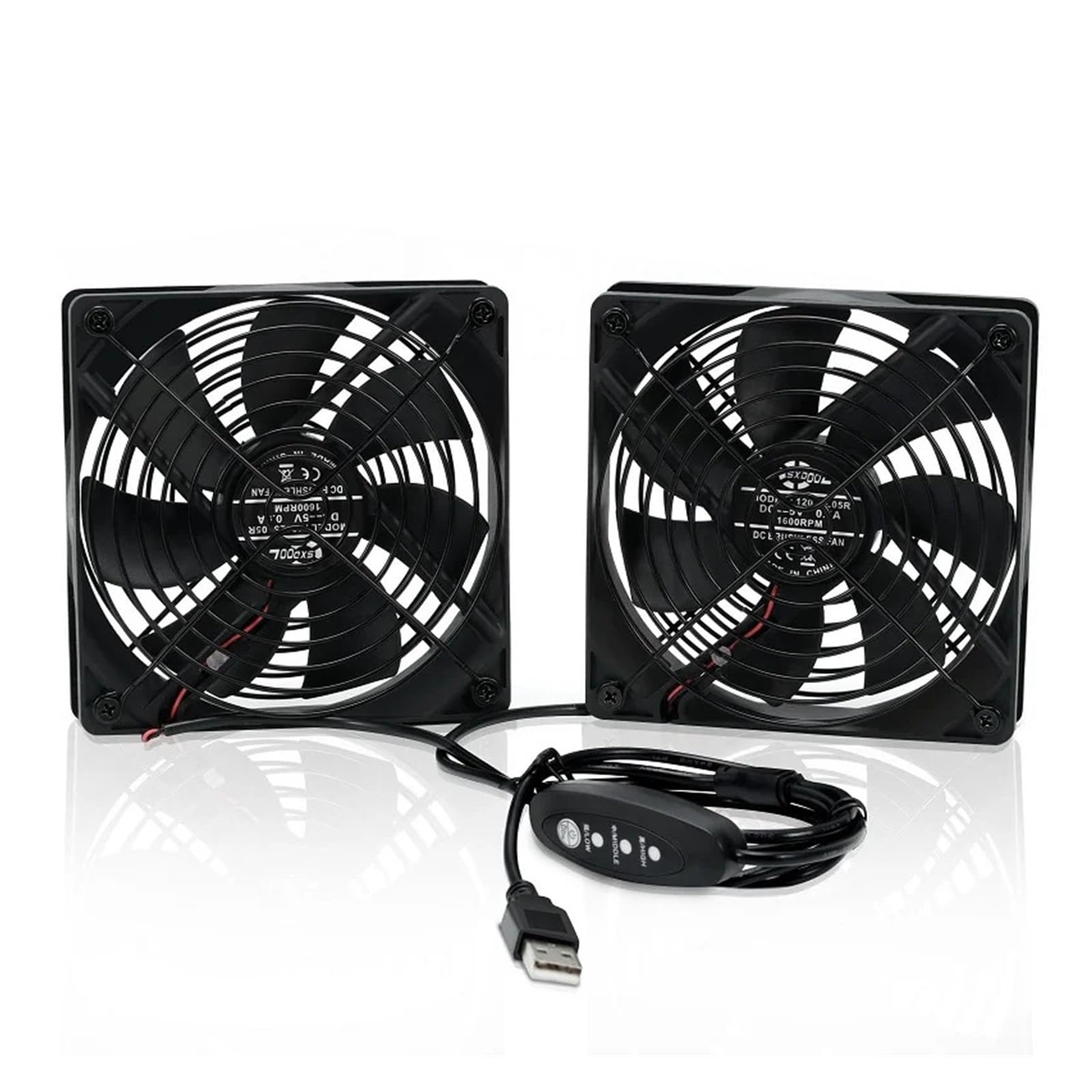 Ventilateur USB 120mm 5V pour châssis d'ordinateur et routeur