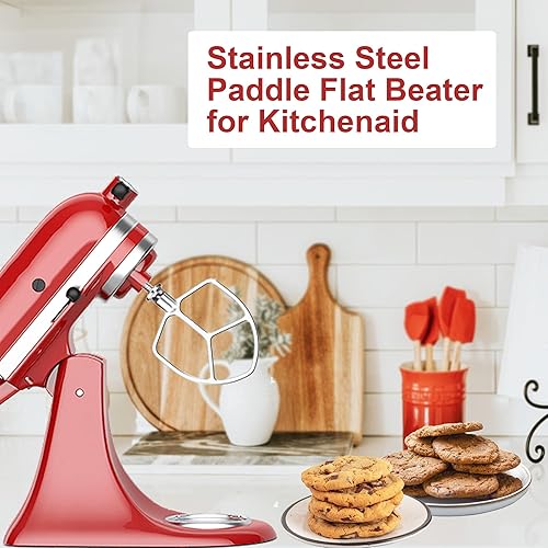 Miniatura 3 de Batidor plano de paleta de acero inoxidable para ayuda de cocina de 5 cuartos Plus y 6 cuartos de galón, soporte de elevación, accesorios de ayuda