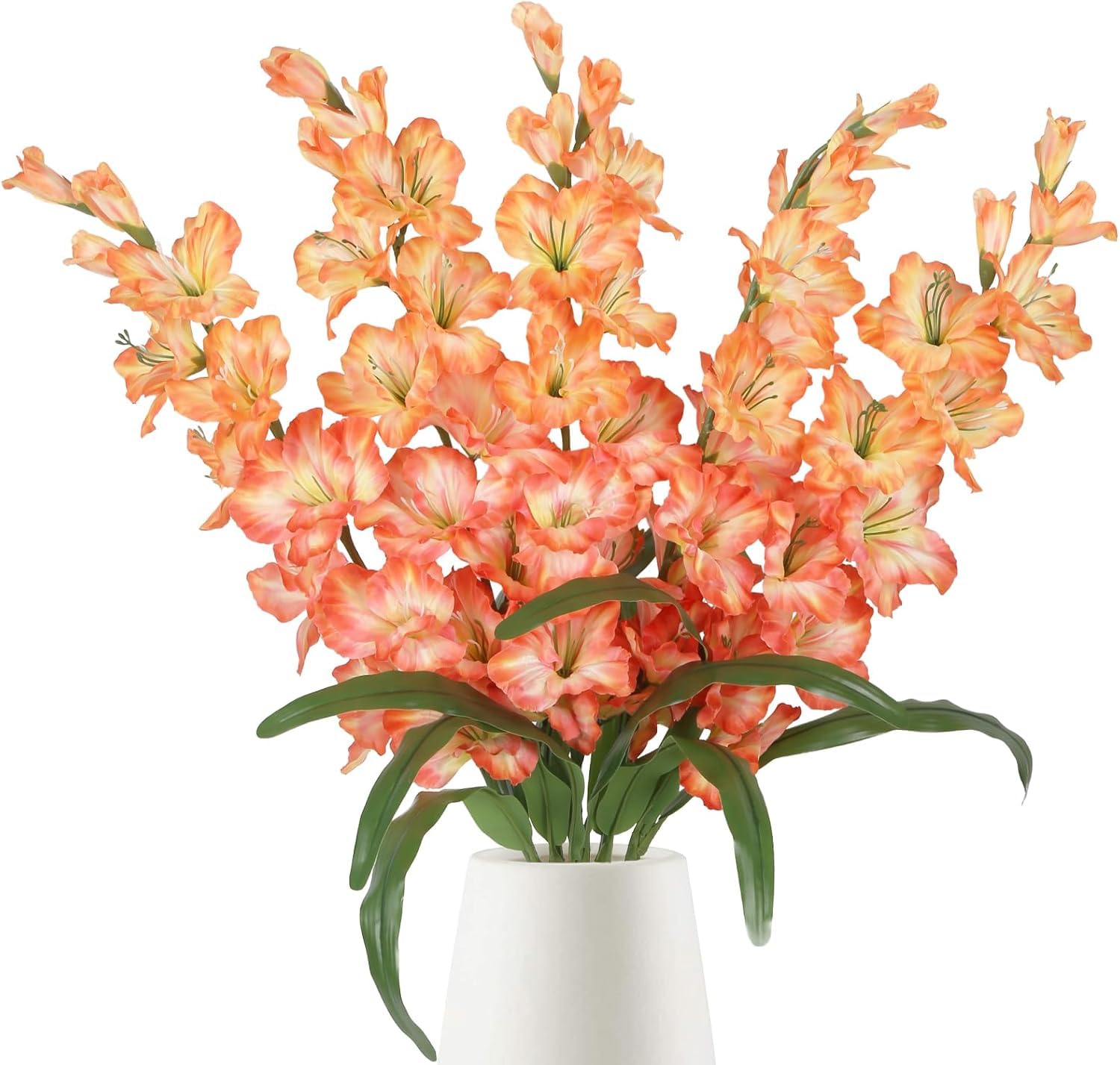 Fleurs artificielles glaïeuls orange grand format sans entretien pour salon