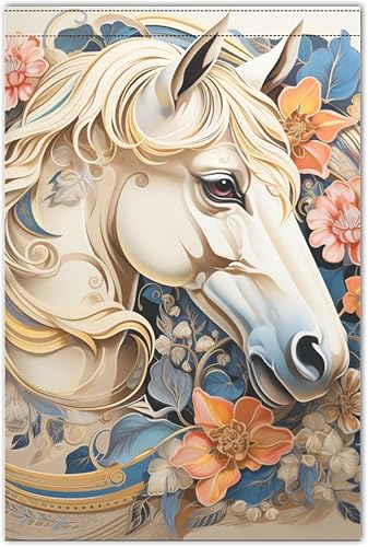horse and flowers retro spring outdoor flags Easter banner for Patio decoration 12x18 double sided