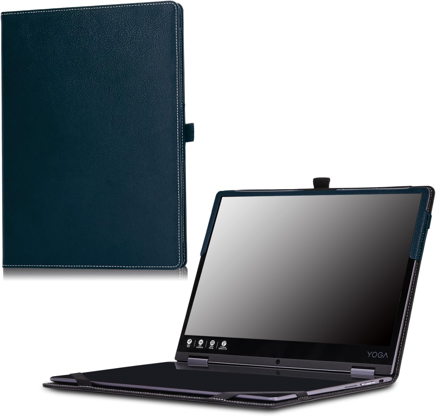 MoKo Lenovo Yoga A12 Case, Ultra Compact Slim Folio Leather Cover Case for Lenovo Yoga A12 HD 12.2" with Keyboard Version Android Tablet, 2-in-1 Tablet/Laptop, Indigo