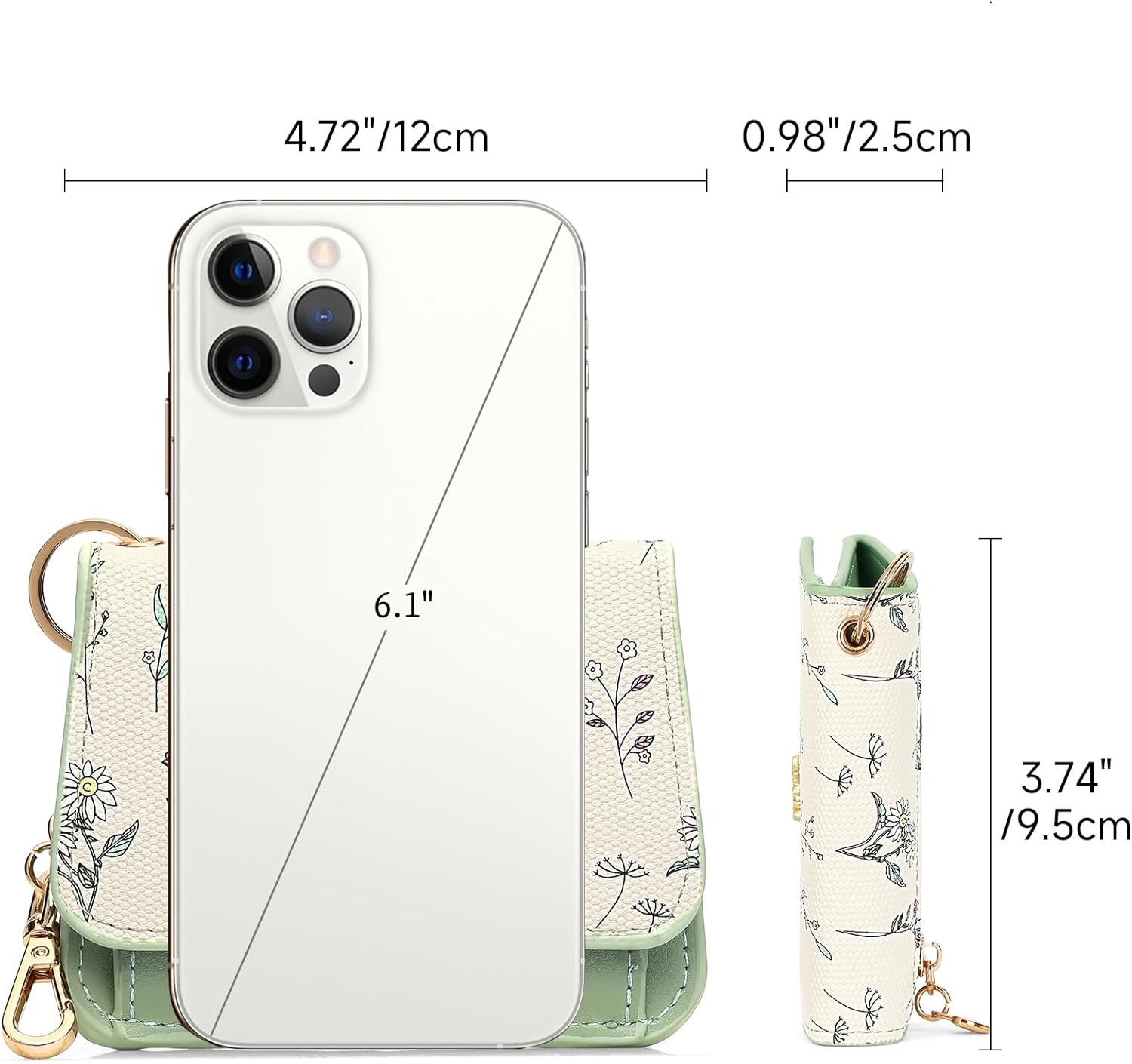 GAEKEAO Small Wallet for Women RFID Blocking Slim Keychian Wallet Floral Vegan Leather Card Holder with Zip Pocket ID Window - Image 3