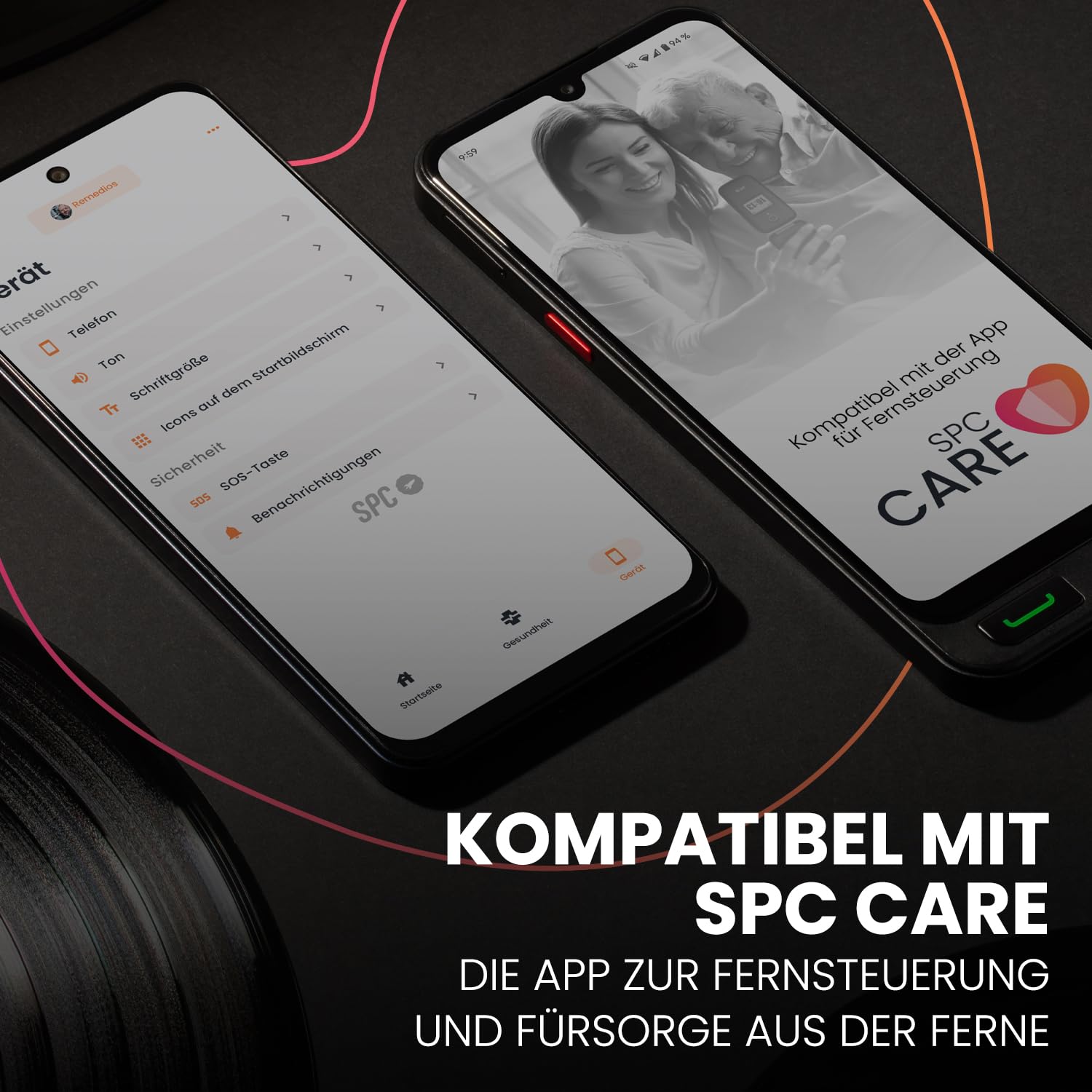 SPC Zeus 2 Pro - Smartphone für Senioren Kompatible mit App Fernverwaltung und -ortung | Easy-Mode, physische Tasten, XXL-Symbole | 6,1" Display, Dual-Kamera, 128GB | Ladestation, SOS-Taste