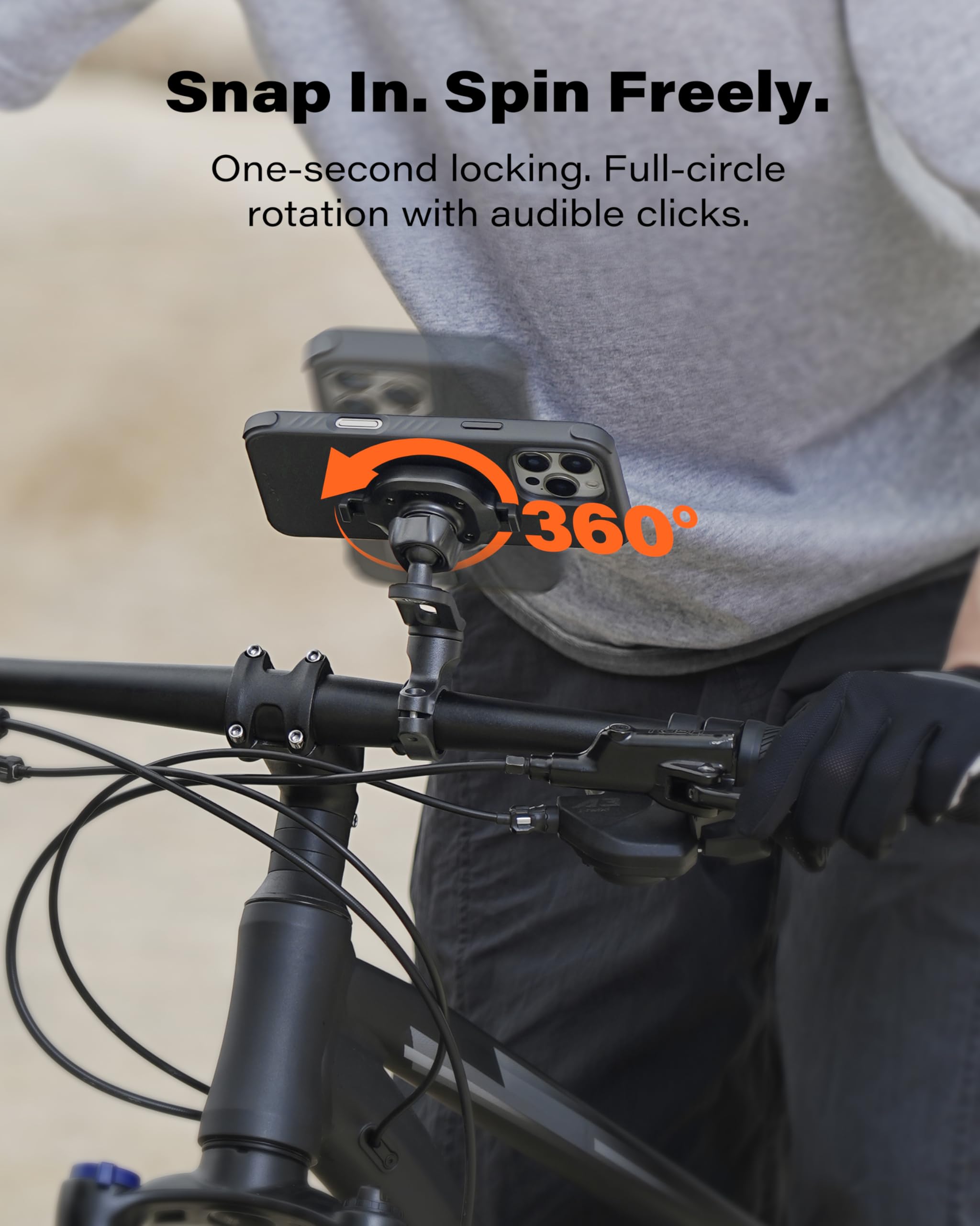 A2C Uchwyt na telefon komórkowy na kierownicę rowerową, szybkie zapięcie w 1 sekundę, obracany o 360° i ultra stabilny, uniwersalny uchwyt na smartfon, idealny do rowerów wyścigowych, MTB i skuterów