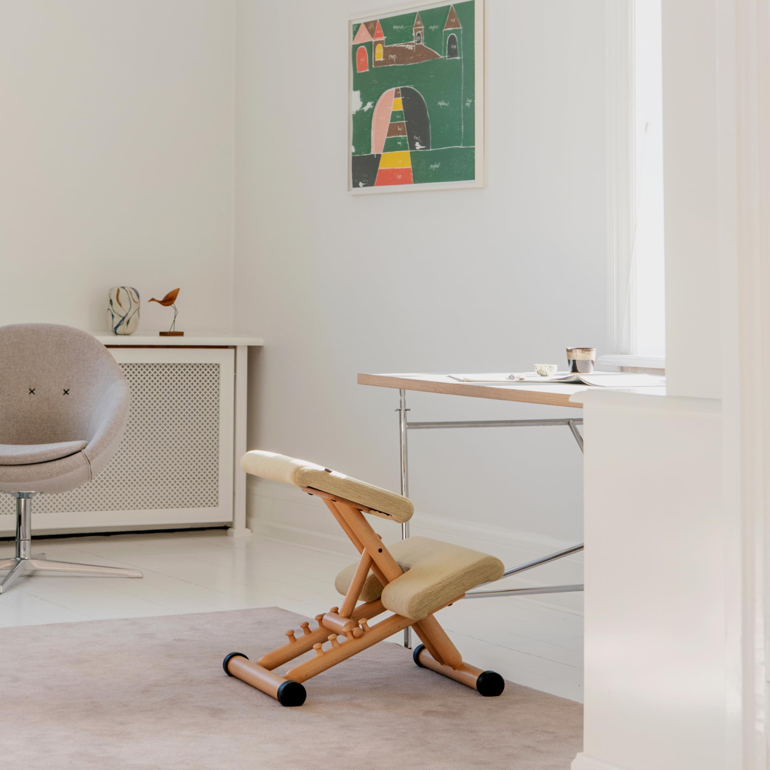 Varier Multi Klappbarer Ergonomischer Kniestuhl, platzsparender Hocker