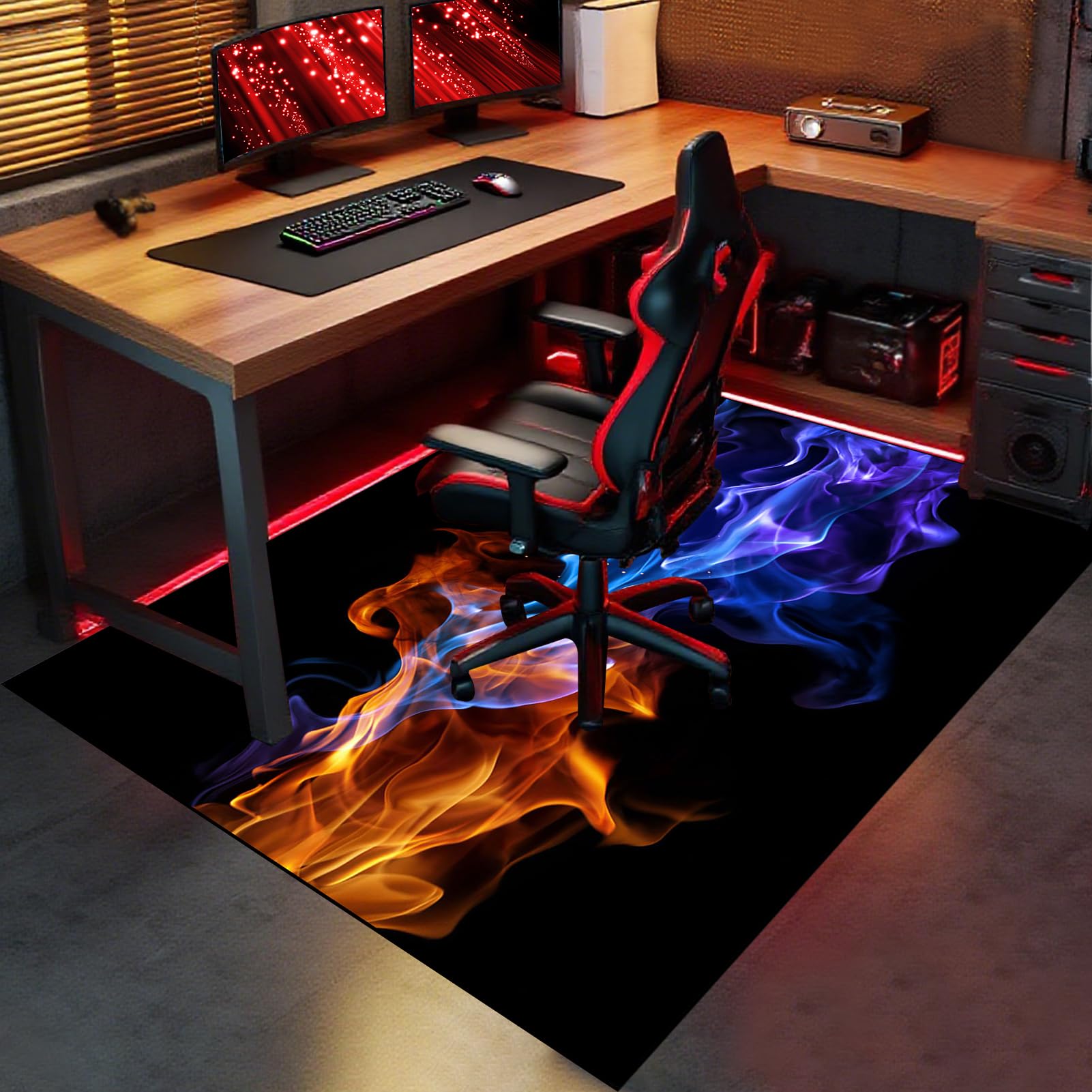 Gaming Chair Mat, Desk Chair Mat 80 x 120 cm, Office Chair Mat, Protective Mat Floor Chair Wheels, Non-Slip Gaming Mat Office and Home