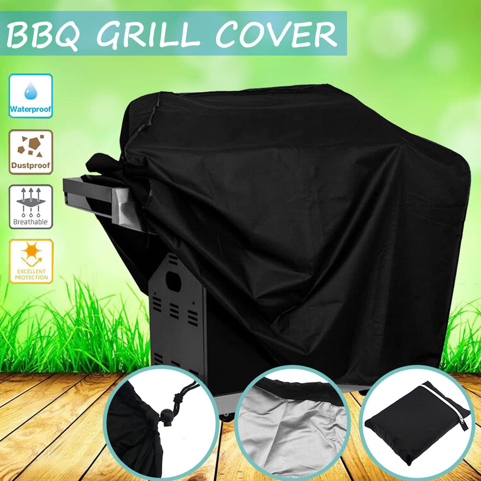 BBQ Grillabdeckung für, Grillabdeckung, Outdoor Grillzubehör, staubdicht, wasserdicht, Regenschutzabdeckungen, 3 Größen, Grillabdeckungen, wasserdicht, robust